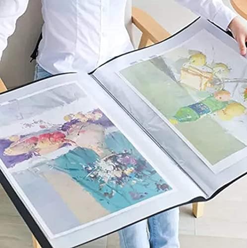 Image of TULMAN 2 Pack 20 Pockets Bound A3 Size Presentation Display Book Portfolio File Folder Presentation Binders with Plastic Clear Sleeves Document Organizer for School Office (Assorted Color)
