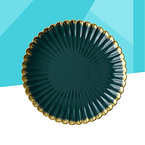 Conjuntos de pratos de porcelana para jantar da Vosarea com borda dourada de crisântemo e placa de c