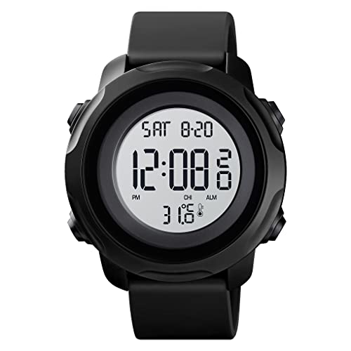 FeiWen Homme Digital Sport Montres Bracelet Électronique Thermomètre Étanche Temps Double Alarme Chronomètre Outdoor Militaires Montre Plastique de la...