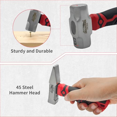 Image of 4-Piece Small Hammer Set, Ball Peen& Claw& Sledge& Sheet Metal | Stubby Mini Hammer Tool Set for Mechanics Short Handle for Hanging Pictures, Craft, Household & DIY with Anti-Slip Handle
