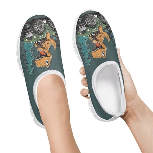 Slip On Casual Shoes for Boys Girls Breathable Mesh Walking Shoes Loafers Lightweight Non Slip Running Sneakers White Sole Size 11-153