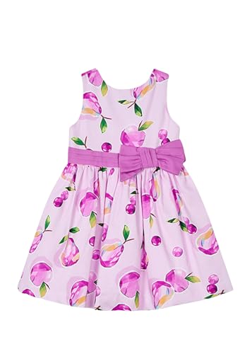 Vestido Niña Verano – Vestido Fiesta – Estampado - Ropa de Vestir para Niña – Ropa de Regalo – para niñas de 2 años a 8 años (FR/ES, Edad, 4 años, Regular, Malva)
