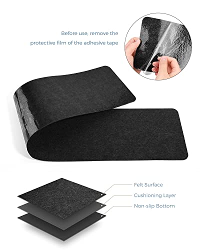 Pretigo Non-Slip Felt Stair Tread Rugs (14 Pack) Non-Skid Safety Mat Runner For Indoor Wooden & Tile Steps - Provide Protection - Easy Removal, Slip Resistant For Kids, Elders & Dogs (6"X30", Black) #TOP4