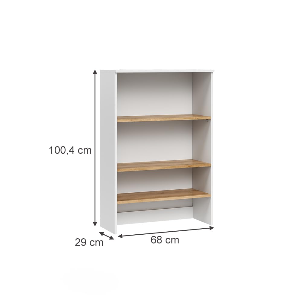 Vicco Armoire Murale Viktor, Blanc/Artisan, 68x100.4cm avec des étagères Ouvertes, à Monter au Mur pour Un Espace de Rangement supplémentaire dans la Salle de Bain
