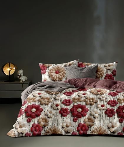 Image of Budget Plus 7D Cotton Feel Super Soft Fabric King Size bedsheet 7D Print Bedsheet for Double Bed with 2 Pillow Covers.