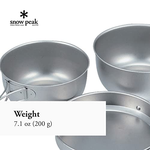 Snow Peak 3 Piece Titanium Cook Set - 2 Pots And Frying Pan - Made From Japanese Titanium #TOP5
