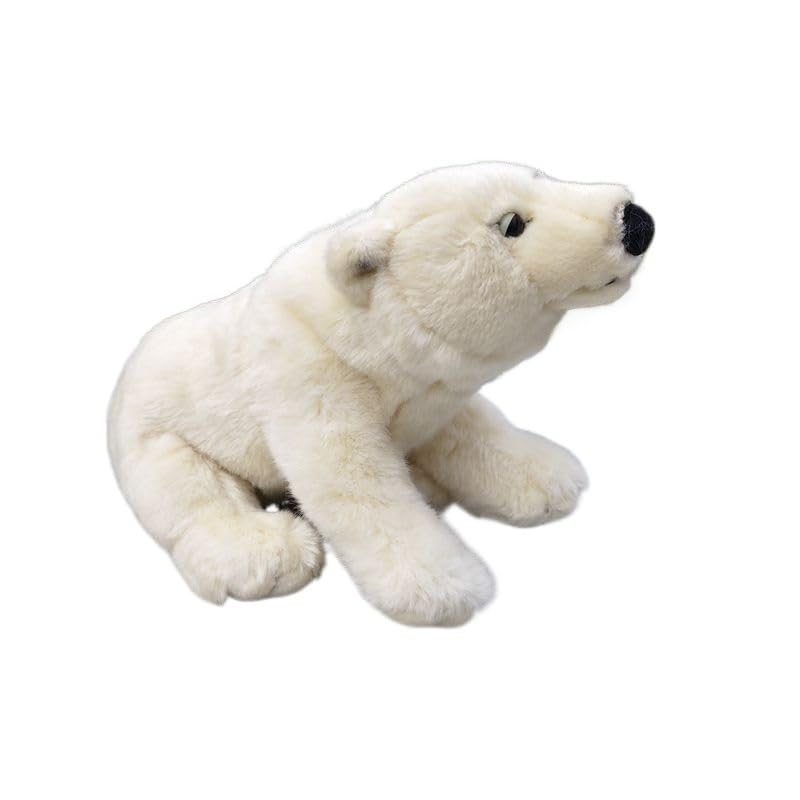 Peluche ours polaire réaliste de 32 cm : doudou doux pour bébé et tout-petit