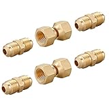 LitOrange 4 PCS Brass 3/8' Flare Male x 3/8 Inch Male Flare Tube Coupler Pipe Fitting & 2 PCS 3/8' x...