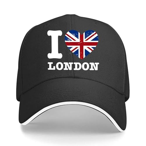 Casquette de baseball légère I Love London mixte pour extérieur