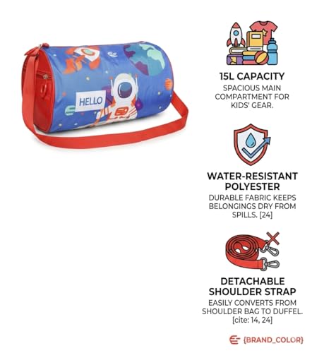 Image of Stylbase Kids Duffle Travel Bag | Durable Lightweight Polyester Sports & Gym Kids Luggage Carry Bag for Boys & Girls | Travelling Bag for Swimming, Dance, School & Weekend Trips