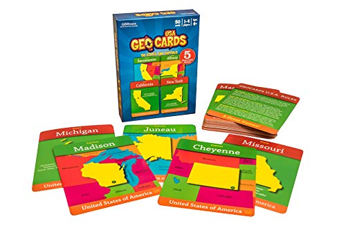 Geotoys â€” GeoCards USA â€” Geography Card Games for Home, School and Travel â€” Learning Resources and Educational Toys, Flash Cards â€” Kid Toys for Ages 4 and Up