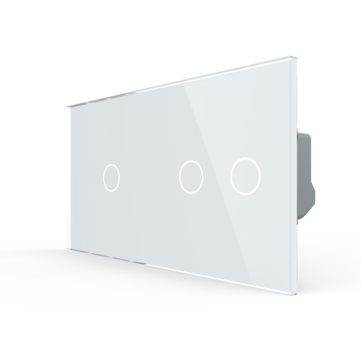 LIVOLO Kombination Touch einfacher Lichtschalter + Serienschalter Wandschalter Touchschalter inkl. Glasblende Weiß