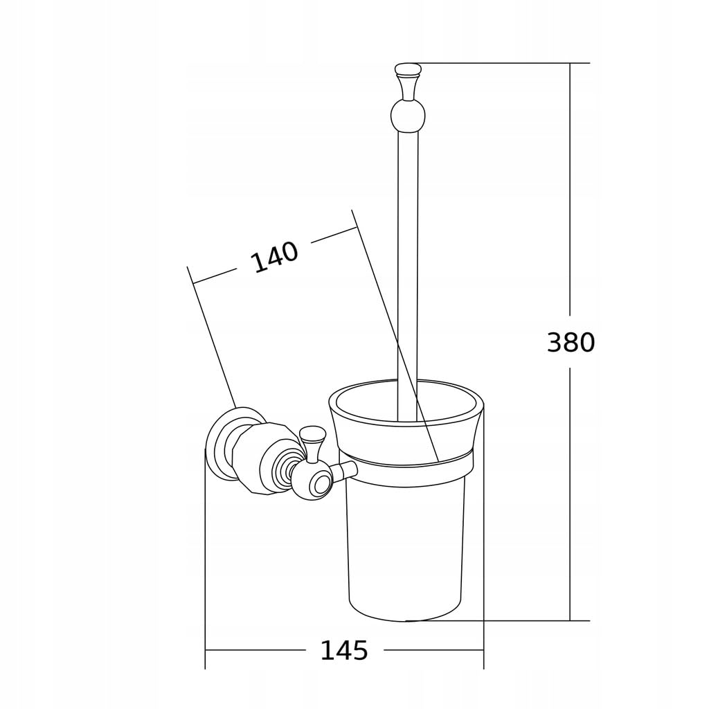 WC-Bürste Bürstenhalter Toilettenbürste Klobürste Wandmontage Glas und Metall (Gold)