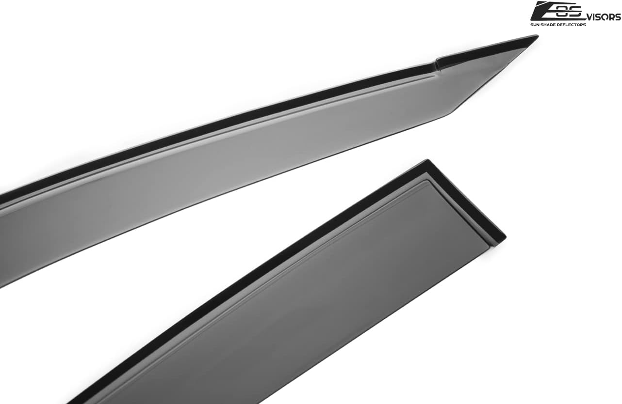 Extreme Online Store Replacement for 2008-2013 Cadillac CTS & CTS-V Models | EOS Visors Tape-On Style Smoke Tinted Side Vents Rain Guard Window Deflectors DWV-V216