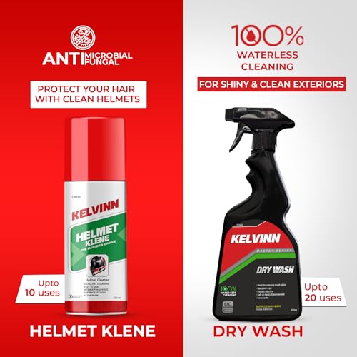 Image of Kelvinn Clean Ride Kit: Helmet Cleaner 150ml + Bike Dry Wash 500ml | Complete Bike & Helmet Maintenance Kit
