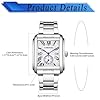 JewelryWe Stainless Steel Square Watch: Silver Analog Quartz Calendar Wristwatch with Second Dial Waterproof Casual Business Watches for Men #5