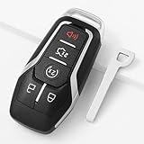 HelloAuto Key Fob Shell Fits for Ford Mustang Fusion Edge Explorer F150 F250 F350 2013-2017, for Lincoln MKZ MKC Key Fob Replcaement Cover 5 Buttons M3N-A2C31243800