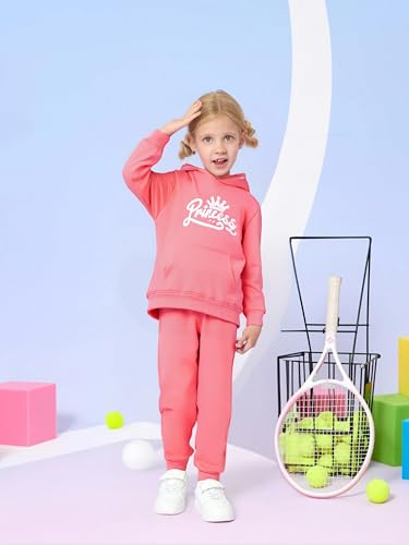 Image of Kid Toddler Girls Clothes Cartoon Pattern Print Sweatshirt Hoodie Sports Pants 2PC Girl Fall Winter Clothing Set