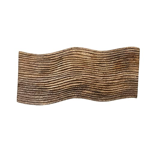 Tabla de cortar rectangular de madera de mango con ranura, acabado nogal miniatura 1