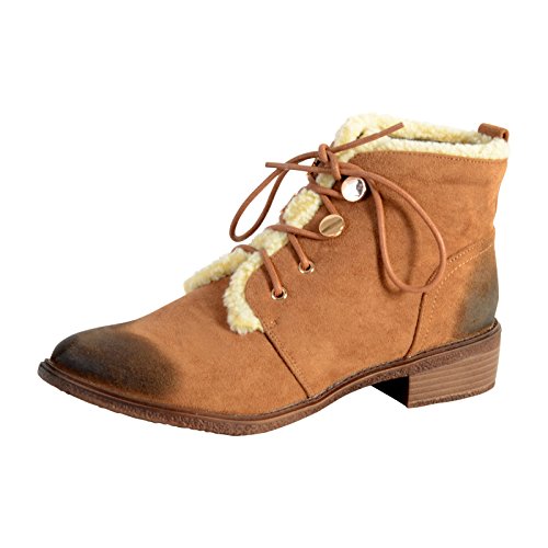The Divine Factory Bottine Lacet Tan chaussure montante marron plat