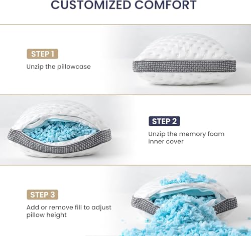 Set 2 Almohadas espuma viscoelástica Queen ajustable miniatura 6