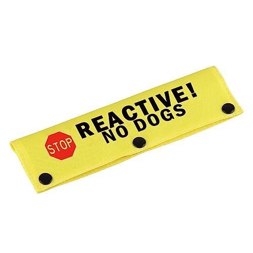 Funny Dog Leash Sleeve Reactive No Dogs Dog Leash Wrap Sleeve Pet Birthday Gift (Reactive No Dogs-YE Sleeve)