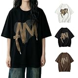 [Vincent house] tシャツ ロゴ レデイース トップス 五分袖 丸首 クルーネック ゆったり ロング ビックシルエット カットソー 大きいサイズ オシャレ 韓国風 ファッション 体型カバー ビックtシャツ 夏服 夏