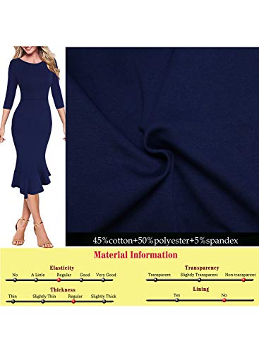 Image of VFSHOW Womens Vintage Elegant Cocktail Party Bodycon Pencil Mermaid Midi Mid-Calf Dress