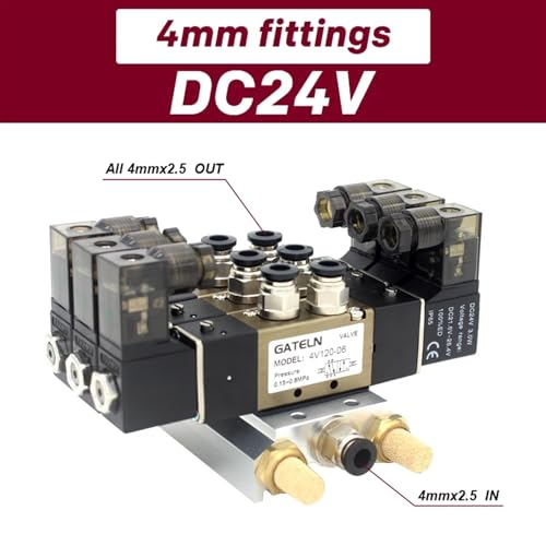 Électrovanne quadruple 4V120-06 DC24V à 3 stations pour circuit - 3