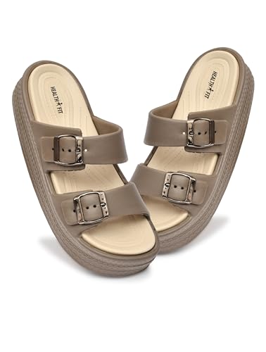 Image of HEALTH FIT SUPER SOFT Comfortable with Adjustable Strap Flip-Flops Women's & Girl's Cushioned |Waterproof Anti Skid & Lightweight OUT Door & IN Door Slipper INDIGO2