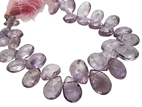 Perles améthyste rose LKBEADS poire 8x12mm pour boucles d'oreilles