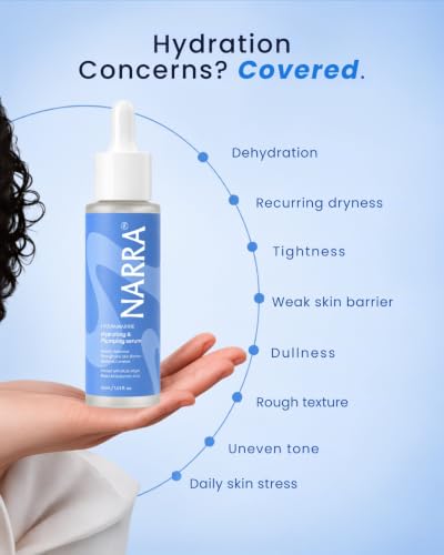 Image of NARRA HydraMarine - Hydrating & Plumping Serum | 9 Marine Algae Complex, Ceramides & Hyaluronic Acid | Deep Hydration, Barrier Repair, Plumping | Lightweight Non-Sticky Texture | Suitable for All Skin Types | 30 ml | Pack of 1