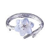 Jewever 925 Sterling Silver Original Sakura Open Tail Ring Adjustable White Shell Carving Flower For Women Jewelry Gift