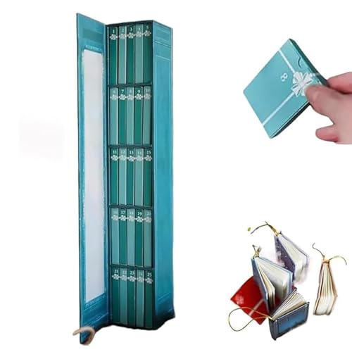 Mini Book Ornament Advent Calendar 2025, Christmas Advent Calendar with 25 B-ook for Book Lover and Christmas tree Decorations, C-hristmas Countdown Holiday Decor (blue)