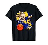 Dabbing Dog Bosnien Herzegowina Basketball Fans Trikot Sport T-Shirt