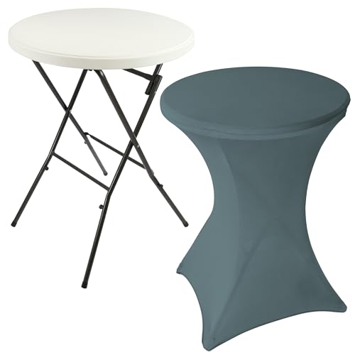 Nexos Trading Partytisch Stehtisch 100 cm klappbar mit Husse anthrazit...