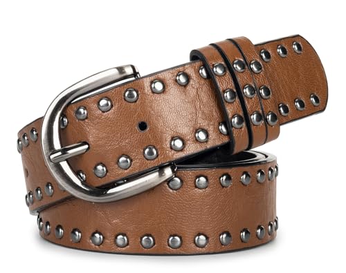 Classic-Studded-Belt for Women - Punk Rock Rivets-Belt for Jeans Pants Dresses(for 28