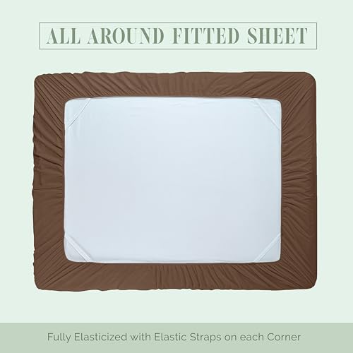 Elegant Comfort Luxury 1500 Premium Hotel Quality Microfiber 4-Piece Sheet Set - Soft, All Around Elastic 18-24 Inches Deep Fitted Sheet - Extra Deep Pocket Sheets, California King, Taupe