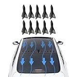 10PCS Rear Roof Spoiler, Roof Wing Auto Spoiler, Shark Fin Antenna, Shark Fin Spoiler Diffuser, ABS Plastic Roof Decoration Spoiler Wing, Car Exterior Accessories Rear Spoilers for Car (Black)