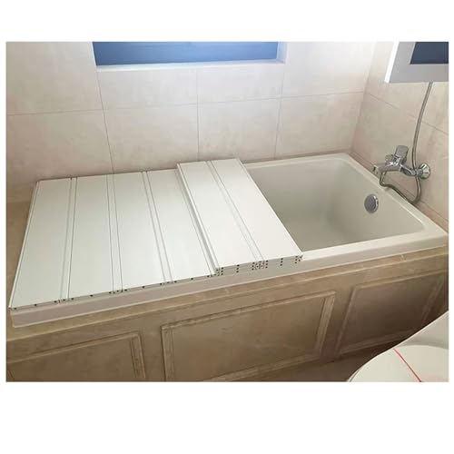 Cubierta plegable para bandeja de bañera, tapa aislante impermeable y ajustable para protección universal de bañera y accesorios de baño