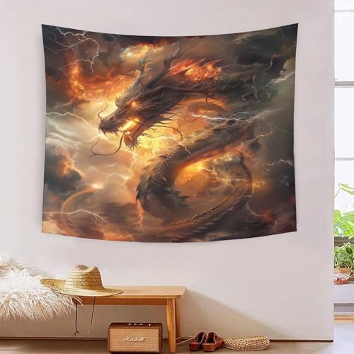 Tapices para colgar en la pared Loong 3D de poliéster suave para decoración de salón