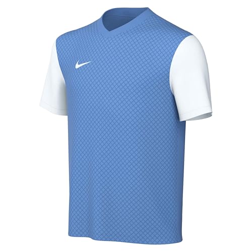 Nike Unisex Niños Camiseta de Fútbol de Manga Corta Y Nk Df Tiempo Prem II Jsy Ss, Azul y Blanco, DH8389-412, M