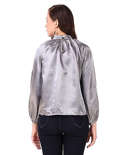 Image of BoheeWohee Women's Full Sleeves Casual Satin Top