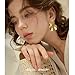 Silver Golden Statement Earrings for Women Big 80s 90s Boho Retro Drop Dangle Earring Lightweight Vintage Hammered Link Knot Hoop Teardrop Jewelry Valentine’s Christmas Birthday Party Anniversary