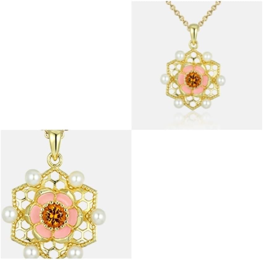 Necklaces For Women, Summer Temperament Six Star Topaz Pearl Hollow Out Female Cute Collar Necklace