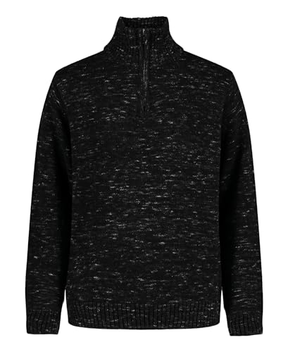 Image of Calvin Klein Boys' Half Zip Pullover Sweater, Ribbed Neckline & Logo Detailing