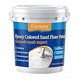 Epoxy Colored Sand Floor Paint, Epoxy Floor Paint High Gloss Marble Effect Coating for Garage, Waterproof, Slip Resistant, Indoor & Outdoor Self-leveling Coating (Sesame gray, 1KG)