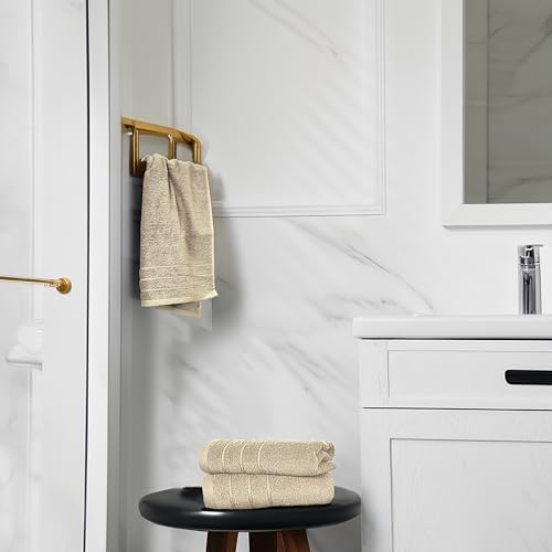 Image of Tens Towels Pack of 6 Hand Towels, 100% Cotton, Lighter Weight, Quick to Dry, 16 x 28 Inches, Super Soft & Absorbent, Perfect for Bathroom & Kitchen (Beige)
