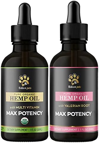 Billion Pets Hemp Oil for Dogs and Cats - Stress and Anxiety - Organic Calming Drops