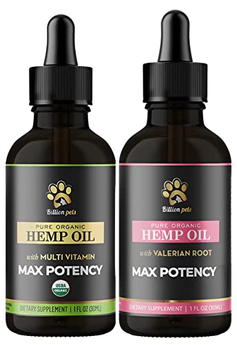 Billion Pets Hemp Oil For Dogs And Cats - Stress And Anxiety - Organic Calming Drops #TOP1